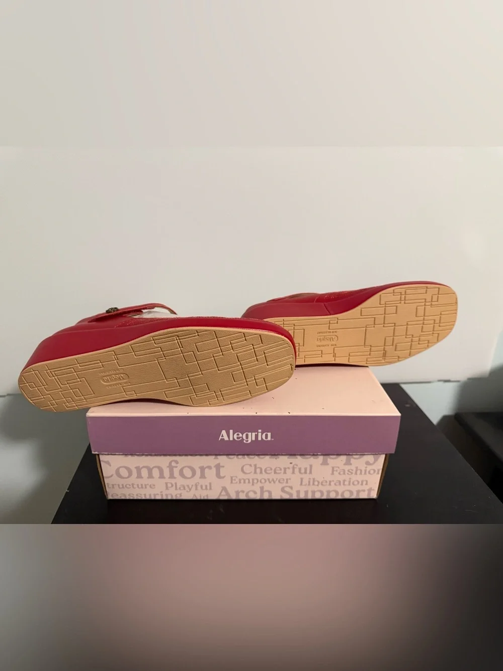 Alegria Red Mary Jane Wedge Clogs with Perforated Detail!! NWB